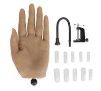 Nutriess Hand Size 2 Silicone Realistico Flessibile Scheletro Incorporato Slot per unghie Supporto regolabile per limare Modellare la pratica della nail art (Left Hand)