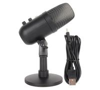 NutriEss Microfono a condensatore USB con controllo del guadagno professionale, di elaborazione del suono RGB girevole per streaming di giochi in diretta, materiale ABS