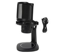 NutriEss Microfono USB da gioco per PC Microfono a condensatore con microfono RGB cardioide da tavolo con filtro anti-pop Connessione di tipo C Materiale ABS per streaming podcasting