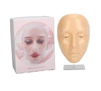 Nutriess Silicone Makeup Practice Face 5D Teaching Face Eye Cosmetic Mannequin Board per cosmetologia (Blanc)