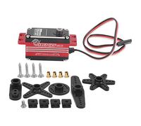 NutriEss Supera Hobby S1600M da 16 kg Servo ingranaggio RC coreless servo in Metallo in Metallo Impermeabile per 1/10 1/12 RC off Road Vehicles Guscio in Lega di Alluminio Rosso Nero