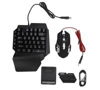 NutriEss Tastiera da gioco con una mano rgb e un supporto per telefono regolabile combo mouse 4 in 1 pacchetto combinato di giochi per dispositivi mobili per giocatori professionisti ABS