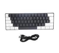 NutriEss Tastiera Mini RGB 61 Keys Ergonomic Mechanical Hents Wired Gaming Keyboard LED BACKlight Ideale per affari e giochi (Nero)