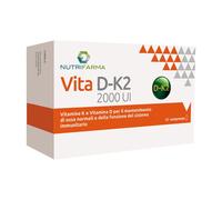 Nutrifarma Vita D-K2 2000 UI - Integratore per il sistema immunitario e le ossa, 60 compresse
