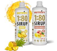 NUTRIFY Vital Fitness Drink 1:80 Sciroppo 2 X 1 L Set - Pesca Maracuja e anananas, bevande concentrate con vitamine e L-Carnitina senza zucchero, 160 litri, bevanda sportiva a basso contenuto