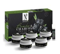 NUTRIGLOW Kit Viso Al Carbone Di Bambù Di Natural Per Antietà, Macchie Scure E Acne, Kit Per Esfoliazione Profonda, Pelle Fresca E Luminosa Per Le Donne, Senza Pelle Grassa, Senza Solfati, (260 G)