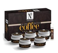 NUTRIGLOW Raw Irish Coffee Kit Viso - Set Per La Cura Della Pelle Con Detergente Profondo, Scrub, Gel Nutriente, Crema Sbiancante, Pacchetto Maschera E Siero, Tutti I Tipi Di Pelle, Unisex, 260 G