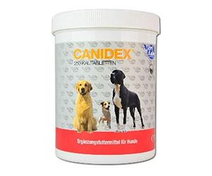 NutriLabs Canidex - Compresse articolari per cani, 250 pezzi, con MSM, acido ialuronico, glucosamina, ecc. - Prodotti per la salute dei cani, integratori alimentari per cani, cane - artiglio del