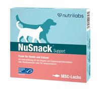NutriLabs NuSnack®, snack per cani e gatti, 25 bustine da 10 g, nascondiglio per medicinali per animali domestici, dolcetti al gusto di salmone, dolcetti per medicinali senza stress, ecc.