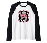 Nutrimi e dimmi Che Sono Piuttosto Divertente con i Dinosauri Maglia con Maniche Raglan
