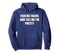 Nutrimi Tacos e dimmi Che Sono Carina Felpa con Cappuccio, Unisex per Adulti, Navy, S