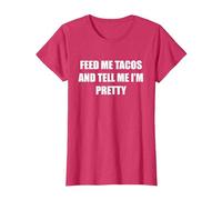 Nutrimi Tacos e dimmi Che Sono Carina Maglietta, Donna, Rosso mélange, 3XL