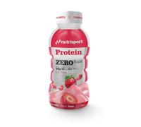 NUTRISPORT - Proteine Zero | Integratori sportivi | Proteine per la massa muscolare | Frullati di proteine | Frullati per perdere peso | Frullato di fragole con proteine da palestra | 12x330 ml