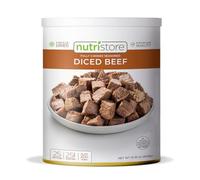 Nutristore Dadi di manzo liofilizzati | Carne precotta per zaino in spalla, campeggio, preparazione dei pasti | Fornitura di cibo di emergenza di sopravvivenza a lungo termine | Durata di