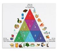 Nutrition Educational Poster Food Pyramid Healthy Eating Guide Wall Chart for Kitchen Decor Classroom Home School Office(Framed,12x18inch(30x45cm))