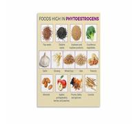 Nutritionist Office Decor Phytoestrogens Food Guide Chart Plant Based Hormone Support Wall-Art for Clinic(Unframed,08x12inch(20x30cm))