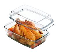NUTRIUPS Casseruola Rettangolare in Vetro da con Coperchio in Vetro Bakeware in per Forno a Microonde Casseruola Piatto Coperchio Forno Pentole (3L)