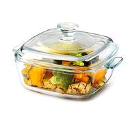 NUTRIUPS Mini -0.8L Casseruola Piatto con Coperchio di Vetro (XS-quadrato)