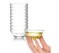 NUTRIUPS Mini ciotole in vetro, 75ml, set di 10 ciotole per salse, 7.5cm, senza piombo, lavabili in lavastoviglie