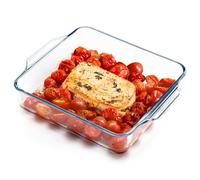 NUTRIUPS pirofila da forno in vetro borosilicato, 19cm mini piatto quadrato forno sicuro lasagnera da forno,1.3L