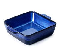 NUTRIUPS Pirofila quadrata in ceramica da 2 l, casseruola da 22 cm con manici, forno quadrato in gres, teglie per lasagne in porcellana