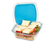 NUTRIUPS Pirofila quadrata per lasagne in vetro da 1 l, con coperchio in plastica senza BPA, 16 x 17 cm