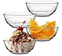 NUTRIUPS Set di Ciotole in Vetro Trasparente, Insalatiere (500 ml, 4 Pezzi)