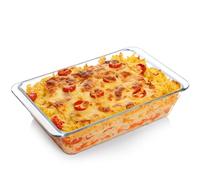 NUTRIUPS Teglia Profonda in Vetro, Teglia da Forno in Vetro, Teglia Rettangolare per Lasagne, Teglia per Arrosti Trasparente a Prova di Forno(3.5L)