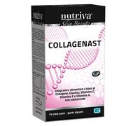 NUTRIVA Collagenast, Integratore Alimentare con Collagene. Elastina, 2,5g di Collagene idrolizzato, Vitamina E, A, C. Integratore Pelle, 15 buste. Antirughe Donna uomo long lasting, da Bere