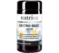 NUTRIVA Gastro-Basic, Integratore Alimentare per Digestione, Reflusso Gastro-Esofageo, Iperacidità, con Bicarbonato, Minerali, Sodio, 60 Compresse Masticabili, Vegan