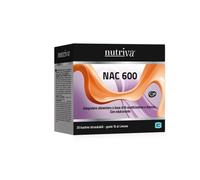 NUTRIVA NAC 600, Integratore Alimentare per Raffreddore, Muco, Naso Chiuso, con N-acetilcisteina, Acerola, Vitamina C, Antiossidante e Fluidificante, 20 Bustine, Gusto The al Limone