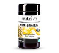 NUTRIVA Nutri-bromelin Integratore Alimentare A Base Di Bromelina, adatto per chi soffre di ritenzione idrica, cellulite e vuole migliorare il microcircolo, 30 compresse, vegano