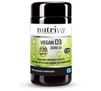 NUTRIVA Vegan D3 200 UI - Integtatore di vitamina D3 120 compresse masticabili