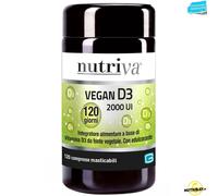 Nutriva Vegan D3 2000 UI - 120 cpr masticabili Vitamina d3 masticabile vegana