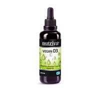 NUTRIVA Vegan D3 HD Pura in Gocce ad Elevata Concentrazione, Adulti e Bambini, Integratore Alimentare Vegetale, Ossa, Fragilità Ossea, 120 giorni dosaggio adulti - 30ml