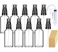 Nuts OT nuts Flacone spray in vetro piccolo,8 pezzi,50 ml,trasparente,vuoto,da riempire,nebulizzatore portatile per profumi,cosmetici,liquidi per la cura del corpo,oli