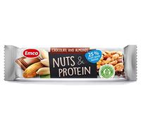 Nuts & Protein Barrette Proteiche 20pz x 40gr con Cioccolato e Mandorle. Barretta Proteica di Frutta secca con più del 25% di Proteine, fonte di Fibre e Senza Glutine. Box da 20 pz