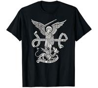 NUTS SNACKS St Michael Archangel Catholic Angel Defend Us T-Shirt Short Sleeves Black 3XL