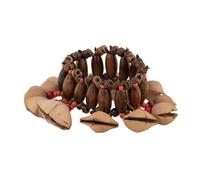 Nutshell Handbell Shell Nut Shaker, scacciapensieri in legno fatto a mano, sonaglio di accompagnamento per concerti di festa, regalo unico a mano (A)