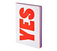 Nuuna Graphic l "yes-no Smooth Bonded Leather notebook - rosso, blu/bianco