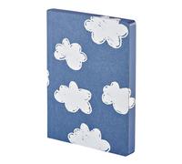 Nuuna Taccuino A5+ | Graphic L - Head In The Clouds | griglia a punti da 3,5 mm | 256 pagine numerate | carta premium da 120 g | denim riciclato blu | prodotto in modo sostenibile in Germania