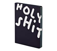 Nuuna Taccuino A5+ | Graphic L - Holy Shit | 3,5 mm | 256 pagine numerate | carta premium da 120 g | pelle nera | prodotto in Germania in modo sostenibile