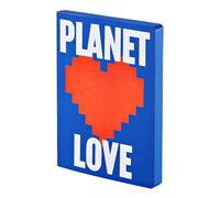 Nuuna Taccuino A5+ | Graphic L - Planet Love | 3,5 mm | 256 pagine numerate | carta premium da 120 g | pelle blu | prodotto in Germania in modo sostenibile