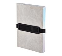 nuuna Voyager L - Taccuino A5+, a pois, 3,5 mm, 256 pagine numerate, carta premium da 120 g, materiale vegano, con supporto per penna e smartphone, prodotto in Germania