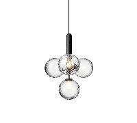 Nuura Miira 4 Lampadario Grigio Roccia e Trasparente