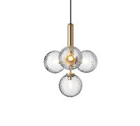 Nuura Miira 4 Lampadario in Ottone e Trasparente