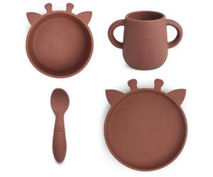 NUUROO Lykke Silicone Dinner Set - 4 Confezioni - Mahogany