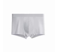 Nuvellor, biancheria intima ultra confortevole in seta di alta qualità, boxer da uomo senza cuciture in seta di ghiaccio, elastici, freschi e traspiranti., Grigio chiaro, L