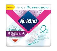 Nuvenia - Assorbente Pure Sensitive Sottile Notte con Ali - Confezione da 8 Assorbenti
