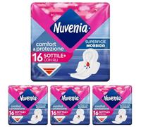 Nuvenia - Assorbente Sottile Normal con Ali - Superficie Morbida e Controllo Odori - Confezione da 64 Assorbenti
